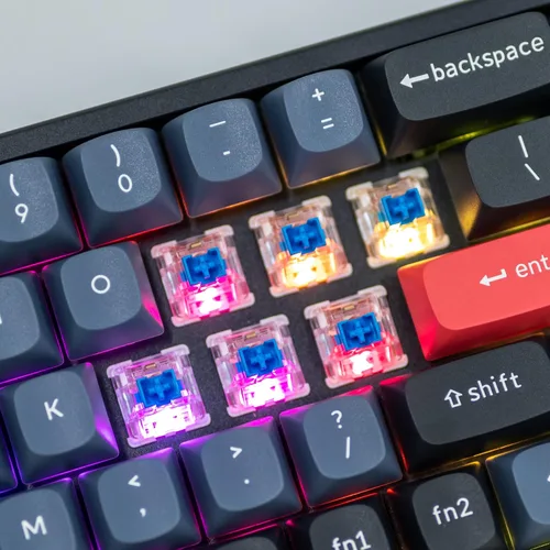 Vista 4 de Keychron Teclado mecánico inalámbrico K6 Pro, macro programable QMKLauncher, interruptor azul Keychron K Pro intercambiable en caliente, teclado
