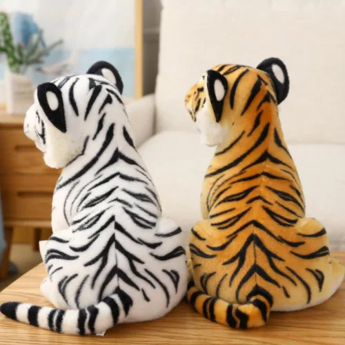 Vista 5 de OUKEYI Peluche de Tigres de 9 pulgadas/9.1 in, animal de peluche realista, animales de peluche para niños, regalo para niños, bebé, abrazo, tigre