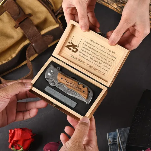 Vista 5 de Regalos de aniversario de 25 años para hombres, 25 aniversario de boda para marido, regalos de matrimonio de aniversario de plata para él