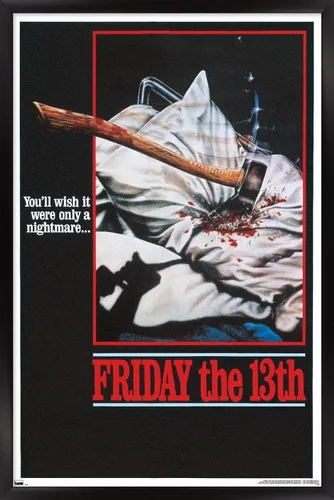 Vista 8 de Trends International Friday The 13th - Póster de pared de una hoja, 22.4 pulgadas de largo x 14.7 pulgadas, versión enmarcada de madera de granero