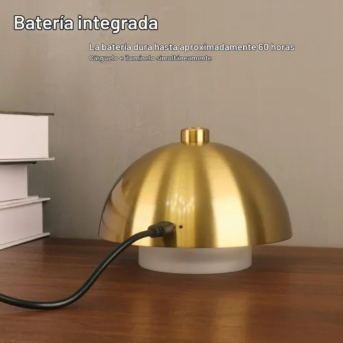 Vista 3 de Modern Table Lamp Cordless Portable Desk Lamp, 2700K Stepless Dimming Rechargeable Battery Operated LED Lights for Bedroom, USB-C Charging