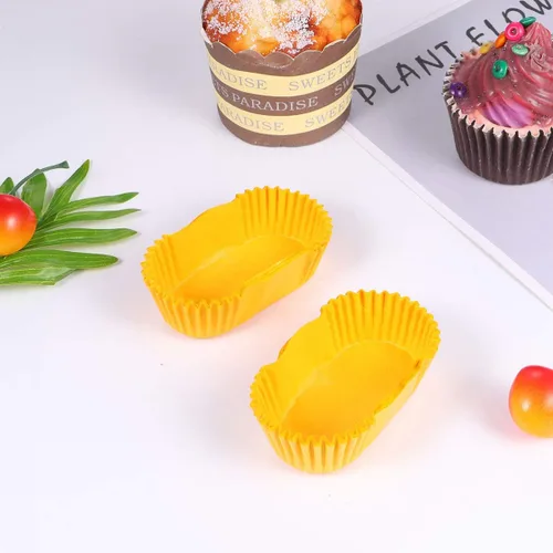 Vista 6 de Forros para cupcakes en forma de barco, 1000 unidades, tazas de papel amarillo para hornear cupcakes o mini aperitivos