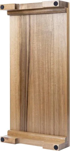 Vista 7 de MyGift Soporte de monitor de escritorio de madera maciza de acacia premium, elevador para laptop y almacenamiento de teclado, organizador
