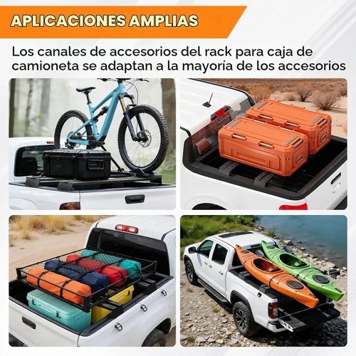 Vista 6 de Barra universal para cama de camión con 2 tableros de acero, SYHVU, diseño ajustable multifunción, barra transversal, apta para Dodge Ram