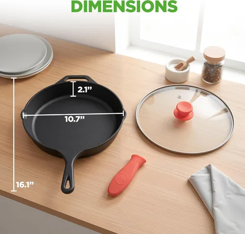 Vista 7 de NutriChef 10 "Pre-sazonado de hierro fundido PFOA-Free Horno Cocina Nón