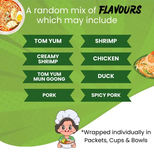 Vista 5 de High Class Grass Wai Wai Noodles and Mama Ramen Thai Noodle Variety Pack Mystery Sampler Caja de 15