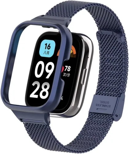 Vista 10 de Compatible con Xiaomi Redmi Watch 3 Active Bandas, correa de repuesto de metal de acero inoxidable para reloj inteligente Redmi Watch 3 Active Smart