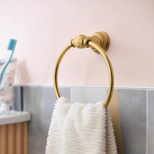 Vista 2 de Moen Weymouth YB8486BG - Toalla de mano de baño de oro cepillado