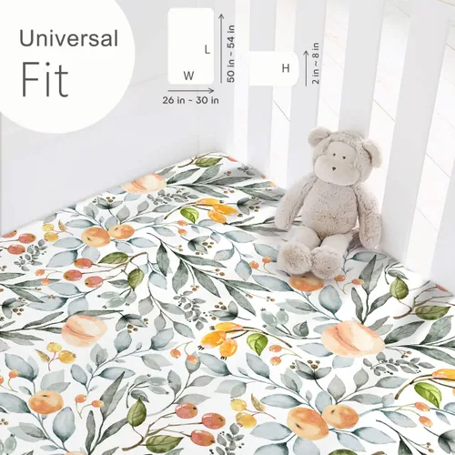 Vista 4 de GRSSDER Juego de 2 sábanas elásticas para cuna para bebé, ultra suaves, universales, se adaptan a la mayoría de las almohadillas de colchón de cuna
