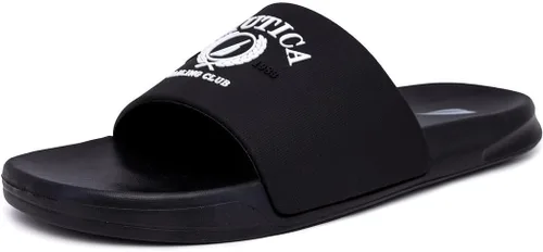 Vista 21 de Nautica Sandalias deslizantes de punta abierta para hombre - Cómodas pantuflas de ducha para interiores y exteriores Portero de la Marina