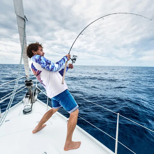 Vista 72 de Palmyth - Camiseta de pesca para hombre, con manga larga, protección solar ultravioleta FPU 50+, con bolsillo