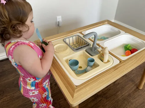 Vista 6 de Beright Juguetes para fregadero de cocina, juguetes de fregadero para niños pequeños con grifo mejorado, juguetes de simulación con agua corriente