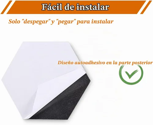 Vista 5 de 8 Piezas Azulejos Hexagonales de Tablero de Corcho de Fieltro, Autoadhesivos DIY Tablero de Anuncios Tablero de Clavijas para Oficina Escuela Hogar