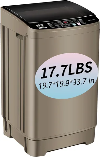 Vista 11 de Lavadora completamente automática con pantalla LED, bomba de drenaje portátil de 17.7 libras, 10 programas y 8 niveles de agua seleccionados, ideal