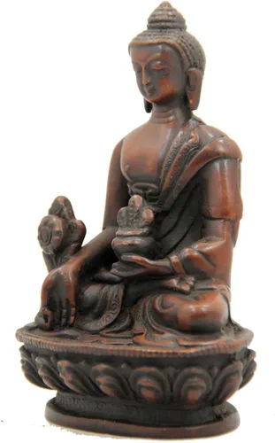 Vista 2 de Estatua de meditación de Buda de la Medicina para la curación, la paz y la relajación (marrón)