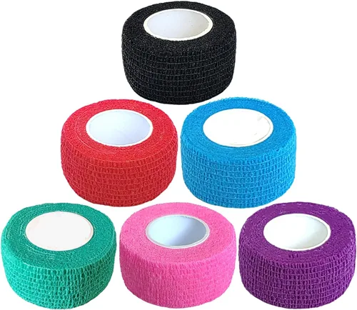 Vista 17 de Baisunt Paquete de 6 vendajes cohesivos de 1 pulgada, cinta autoadhesiva autoadhesiva autoadhesiva transpirable para muñeca, tobillo, deportes, Negro