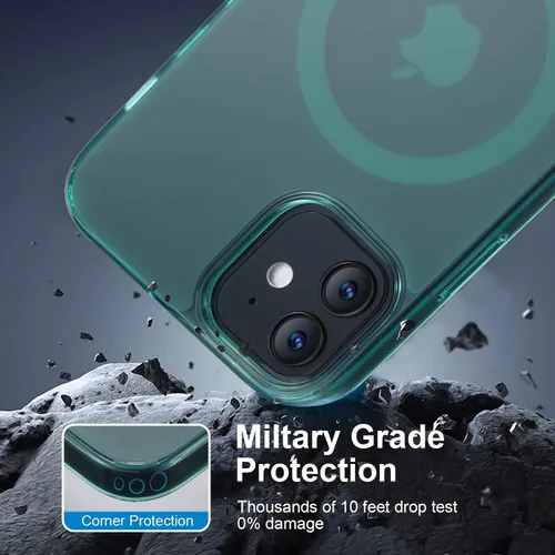 Vista 2 de Funda magnética fuerte para iPhone 12 y iPhone 12 Pro [compatible con MagSafe] [probada contra caídas de grado militar] a prueba de golpes, funda