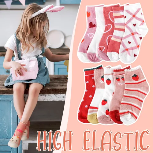 Vista 6 de Bencailor 20 pares de calcetines de algodón con estampado de dibujos animados para niños y niñas