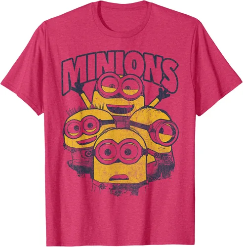 Vista 25 de Despicable Me Minions Vintage Group Graphic Camiseta Gris Oscuro