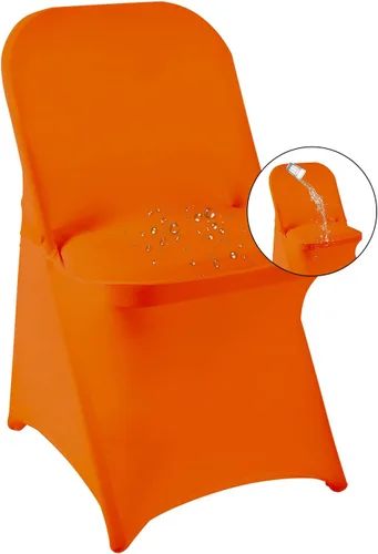Vista 27 de magalo Paquete de 12 fundas para sillas plegables de elastano negro, impermeables, elásticas, para bodas, fiestas, banquetes de comedor y otros