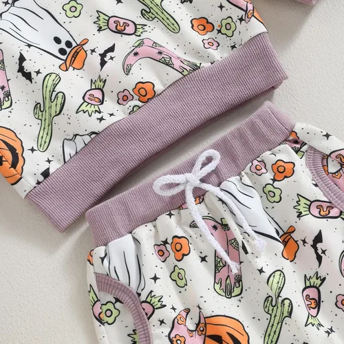 Vista 56 de YINGISFITM Conjunto de camisa de calabaza de Halloween para bebé, niña, niño, sudadera y pantalones para otoño e invierno