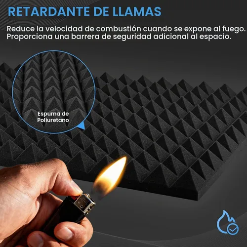 Vista 7 de Focusound Paquete de 4 paneles de espuma acústica piramidal, paneles de espuma acústica de 48 x 24 x 2 pulgadas para paredes, paneles de aislamiento