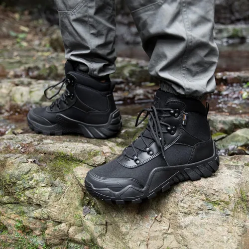 Vista 7 de FREE SOLDIER Men's Waterproof Hiking Boots Military Tactical Boots for Men Outdoor Lightweight Work Boots