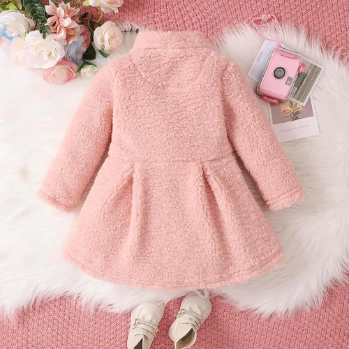 Vista 3 de Mubineo Ropa de otoño e invierno para bebé niña pequeña, gabardina de forro polar de princesa, abrigo para niños