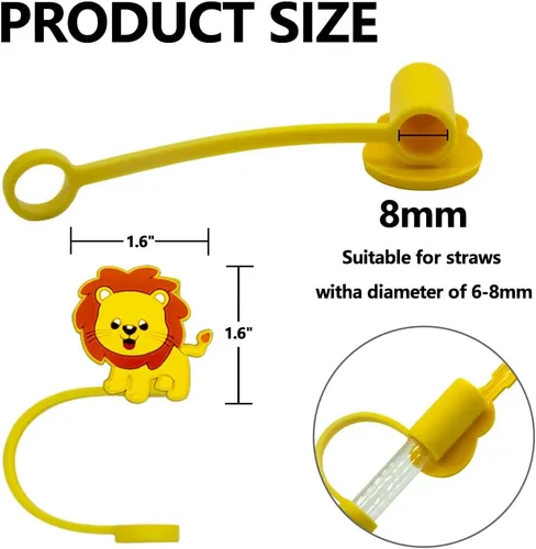 Vista 4 de 12 tapas de silicona reutilizables de grado alimenticio con temática de animales del bosque, adecuadas para bolsas de recuerdos de fiesta, fiesta