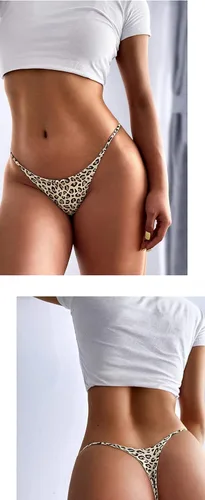 Vista 6 de Aogda Tanga para mujer, ropa interior de algodón de tiro bajo, tangas para mujer