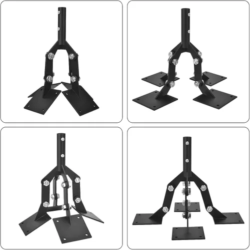 Vista 2 de Weathervane - Soporte ajustable para cúpula de acero, para techo con extensión de soportes de montaje, 4 placas