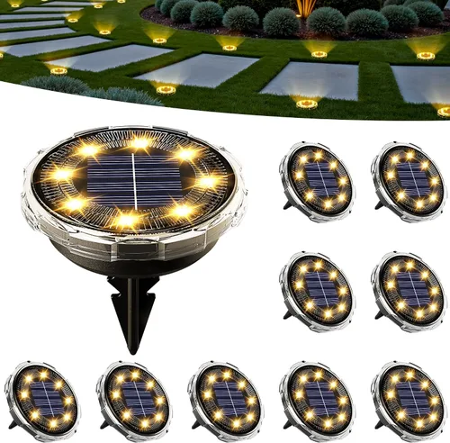 Vista 12 de SOLPEX Luces solares navideñas para exteriores, paquete de 10 unidades que Cambio