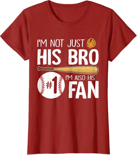Vista 79 de Camiseta Baseball Brother I'm Not Just His Bro I'm His Number One Fan, Negro
