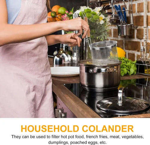 Vista 6 de Cabilock Cesta profunda Colador de pasta Mango largo Fácil Transferencia Hogar Hotel Cocina Utensilio Estilo Aleatorio