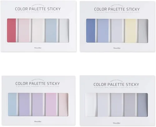 Vista 8 de Monolike Paleta de colores pegajosos sólidos 301 B Set 4p - Bloc de notas autoadhesivo 30 hojas Sólido 301 B