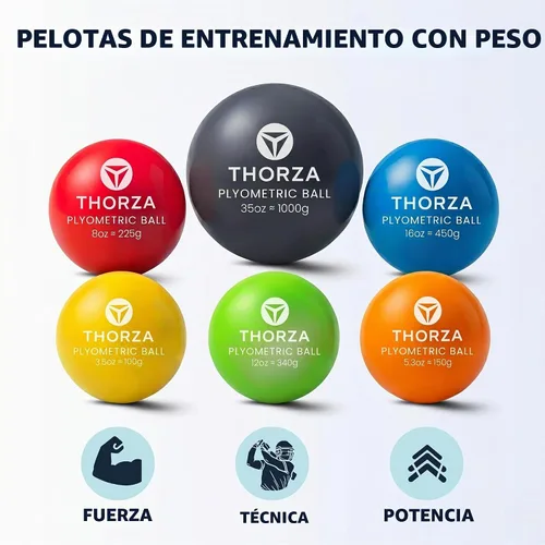 Vista 2 de Thorza Pelotas de entrenamiento con peso, juego de lanzamiento