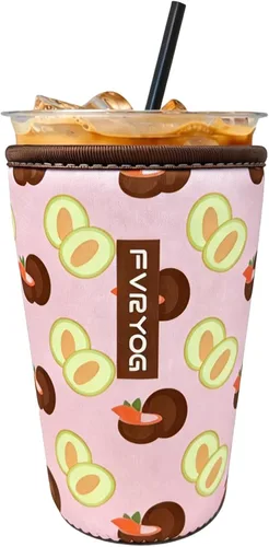 Vista 79 de Fundas de neopreno reutilizables aisladas para café helado, fundas para tazas de café helado, fundas para bebidas heladas y calientes