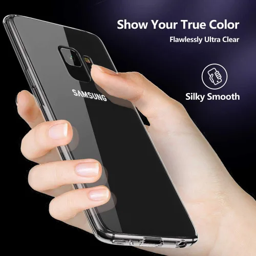 Vista 2 de Funda delgada para Samsung Galaxy S9, de silicona TPU flexible, suave, ligera, antiarañazos, absorción de golpes, transparente