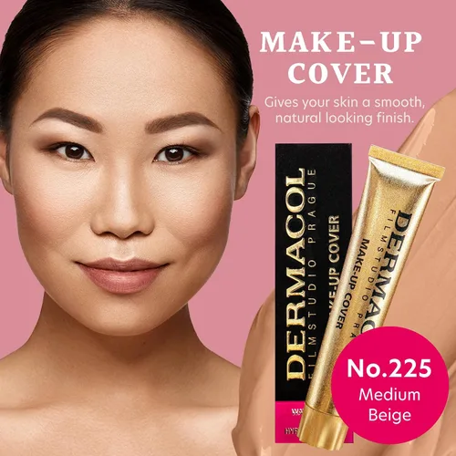 Vista 3 de Dermacol - Cubierta de tatuaje de cobertura completa mate SPF 30, 1.1 oz, No.225 Maquillaje de larga duración para pieles grasas; cubre acné