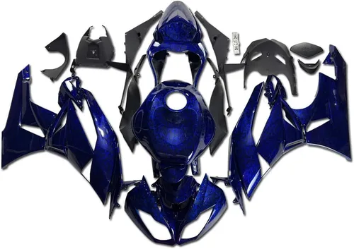 Vista 16 de US STOCK - Carenado negro brillante apto para 2009-2012 ZX6R 636 ZX-6R inyección ABS plásticos posventa carrocería 2010 2011 09 10 11 12