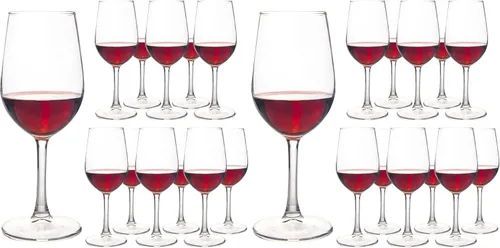 Vista 7 de Juego de 8 copas de vino de 12 onzas, cristalería transparente roja y blanca Juego de 8 copas de vino tinto para fiestas, bodas, uso diario, apto