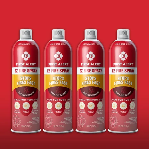Vista 6 de First Alert EZ AF400 - Aerosol de extinción de incendios en aerosol, rojo, 18 onzas (paquete de 1)