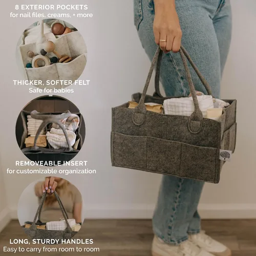 Vista 3 de Parker Baby Co.: organizador de pañales para bebé, contenedor para dormitorio de bebé, organizador de automóvil para pañales y toallitas para bebés