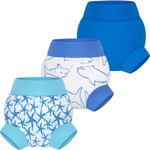 Vista 19 de BIG ELEPHANT - Pañales de natación para bebé, 3 unidades, ajustables, lavables, impermeables, reutilizables, para niños y niñas de 6 meses a 5 años