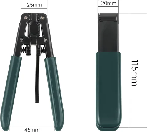 Vista 3 de Pelacables de descenso de fibra óptica para cables de caída FTTH de 0.118 in x 0.079 in, alicates de pelado para cable óptico aislado de goma