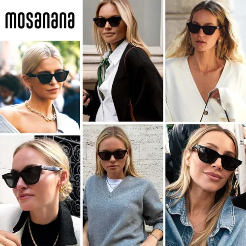Vista 3 de mosanana Gafas de sol polarizadas de ojo de gato cuadrado retro para mujer MS52358