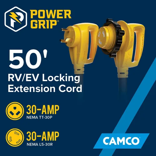 Vista 2 de Camco Power Grip - Cable de extensión de caravana de 50 pies y 30 amperios