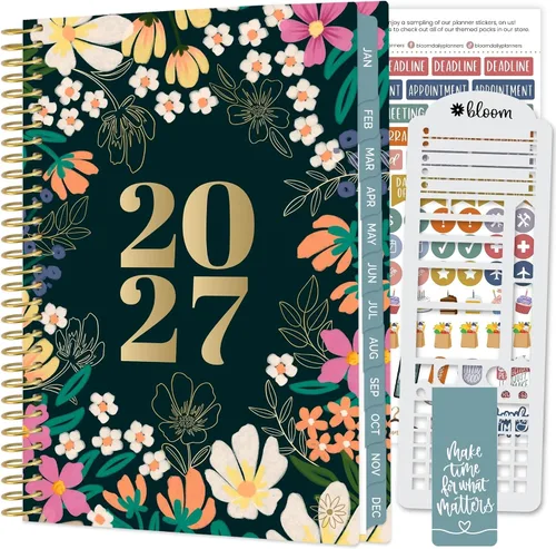 Vista 23 de bloom daily planners Agenda 2027 con plantilla para mujer