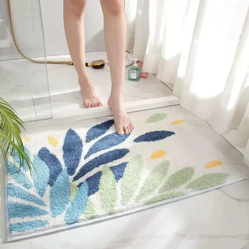 Vista 3 de Tiita Tapete para interiores, tapete para puerta delantera y trasera, lavable a máquina, suave, tapete de baño para entrada, 32 x 20 pulgadas, hojas