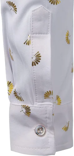 Vista 6 de ZEROYAA Camisas de vestir de manga larga con botones y estampado floral de rosas para hombre